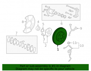 Front left brake disc Honda HR-V 16-22