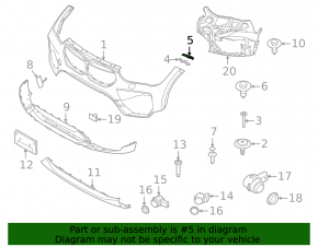 Front bumper mount right outer wing BMW X1 F48 16-22