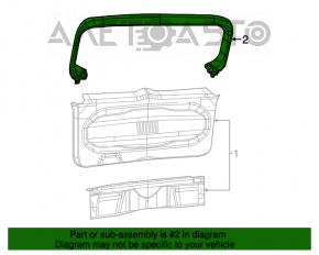 Upper tailgate trim Jeep Renegade 15-23 black