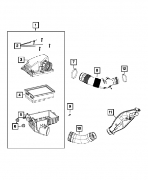 Air duct to filter Fiat 500L 14-19 1.4T