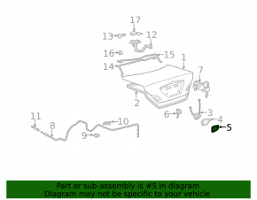 Lexus LS460 LS600h 07-12 Emergency Trunk Release Handle