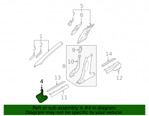 Kia EV6 22-24 black lower left front pillar trim