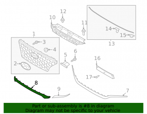Central grille molding for Hyundai Santa FE 21-23