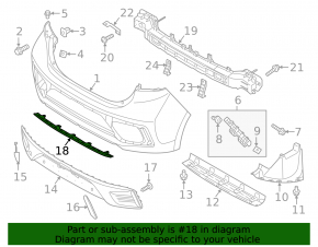 Lower rear bumper trim center Hyundai Ioniq 17-22