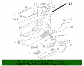 Front right inner door glass seal Audi A3 22-26