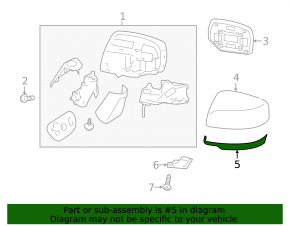 Lower cover of the right side mirror Subaru Impreza GH 15-16 under the turn signal