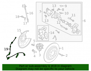 ABS sensor rear left Hyundai Tucson 16-21 AWD