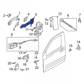 Ford Transit Connect MK2 13-25 Front Left Door Handle Mechanism