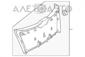 Trunk door trim central Mercedes GLC 16-22 black