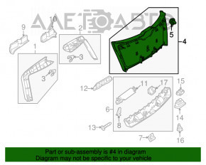 Trunk door trim central Mercedes GLC 16-22 black, worn