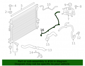 Cooling pipe return tank-head Lincoln MKX 16-18 2.7T long