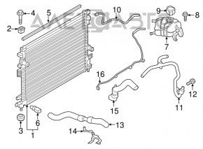 Cooling return pipe tank-head Ford Edge 15-18 2.7T long