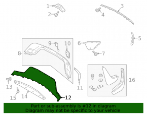 Rear bumper center lip for Land Rover Range Rover Evoque 19-23