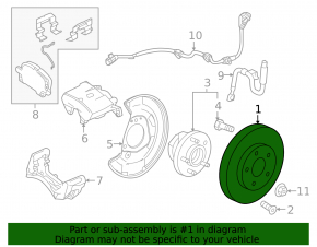 Front left brake disc Chevrolet Bolt 17-