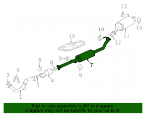 Exhaust line middle part Honda CRV 15-16 2.4 is dented