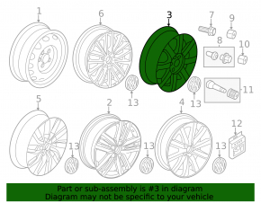 Wheel disk R17 VW Jetta 11-17 USA type 2 curb