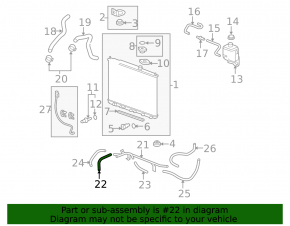Oil cooling pipe for automatic transmission Acura MDX 07-09 intake