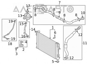Radiator bracket upper right Hyundai Tucson 16-21