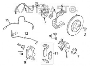 Brake disc front left Mini Cooper F56 3d 14-22mm