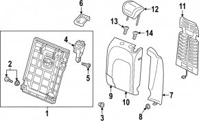 Side panel 2nd row seats left Audi A6 C8 19- leather black