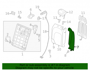 Side panel 2nd row seats left Audi A6 C8 19- leather black