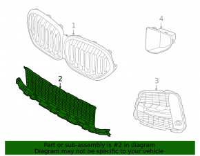 BMW X1 F48 20-22 front bumper lower grille
