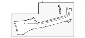 Bare rear bumper for Lexus IS300 IS350 21-25 rest, for parking sensors