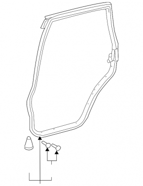 Rear right door seal for Lexus LX570 08-21