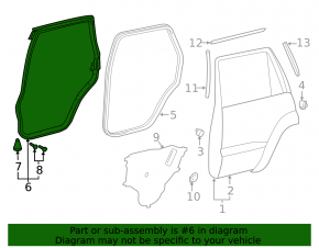 Rear right door seal for Lexus LX570 08-21