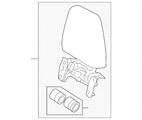 Headrest rear left 3rd row Toyota Highlander 20-22 leather black