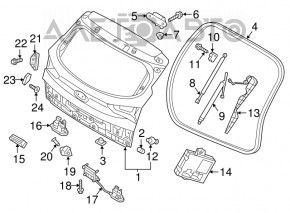 External trunk lid opening button for Hyundai Tucson 16-18
