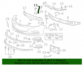Front Bumper Grille Support Bracket Central Chevrolet Cruze 16-