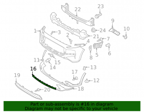 Front bumper center molding for Hyundai Santa FE 21-23 chrome