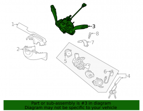 Kia K5 21-24 steering column switch assembly for fog lights, without heated steering wheel