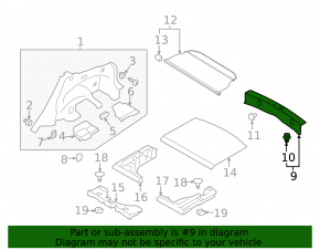 Trunk opening trim Subaru XV Crosstrek 13-17