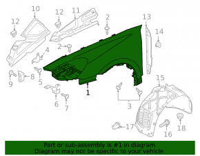 Front left wing Porsche Cayenne 958 11-14