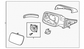 Side mirror right assembly Ford Explorer 11-15 prerest 3 pins heating