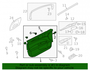 Door trim panel, front left, Ford Fusion mk5 13-16, black with gray insert