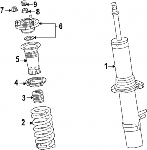 Front left shock absorber Mazda CX-90 24-26