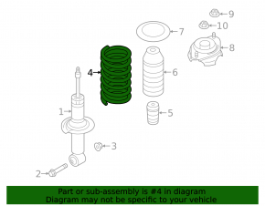 Subaru Legacy 15-18 rear left spring, blue stiffness