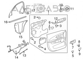 Door trim card front right GMC Terrain 12-17 black