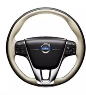 Steering wheel bare Volvo XC60 18-23 leather black-gray with heating