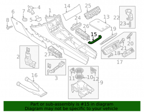 VW CC 13-17 center console trim gray, scratch