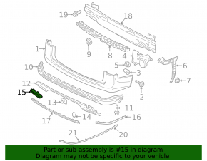 Left exhaust pipe trim for VW Atlas 21-25, chrome