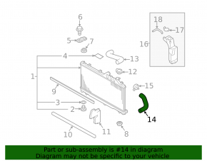 Cooling pipe lower Subaru Outback 10-12 2.5