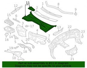 Plastic windshield wiper grille for the Audi A8 10-18