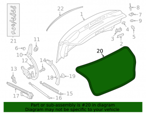Audi A6 C8 19- Trunk Lid Seal