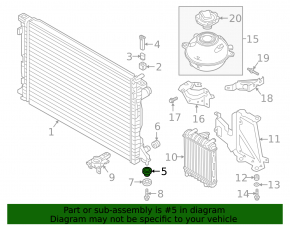 Radiator bracket lower left Audi A6 C8 19- rubber