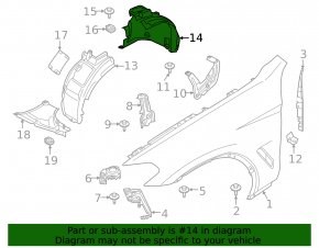 Mudguard front left rear part BMW X3 G01 18-21