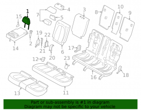Left rear seat headrest BMW X1 F48 16-22 leather black